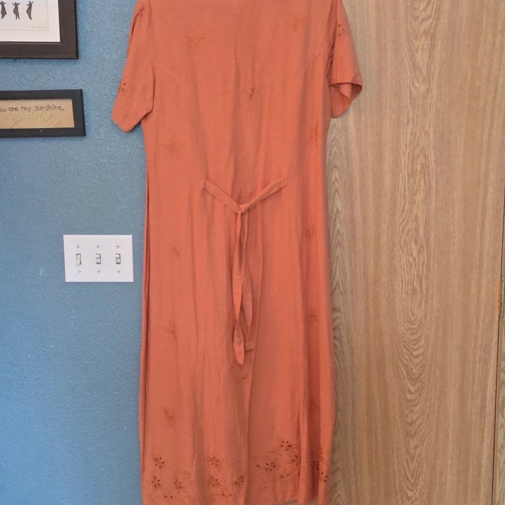 Chic Terracotta Midi Dress - Picture 5 of 5